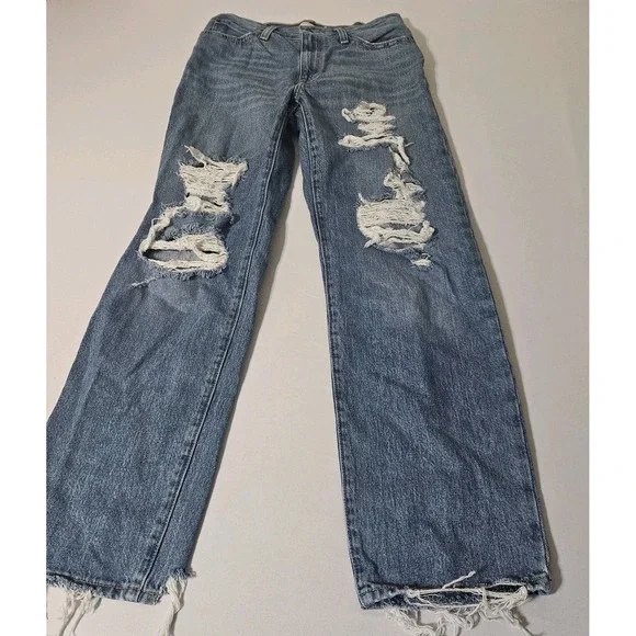 Levi's Women's Mid-Rise '94 Baggy Wide Leg Jeans - Take Chances 28x29 Distressed - Picture 2 of 9